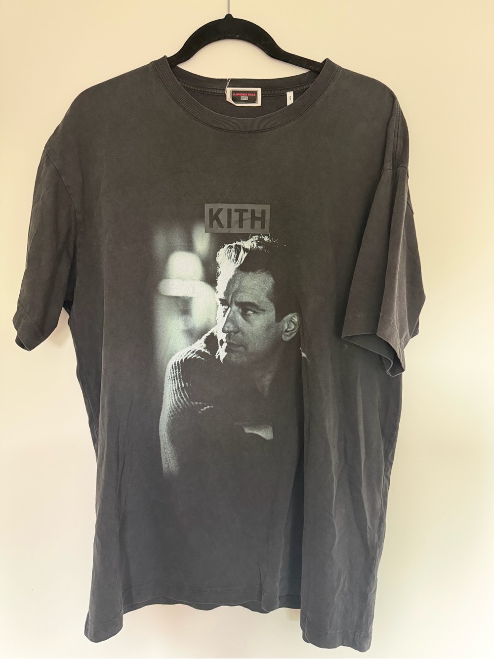 Kith Black Washed Short Sleeve Graphic Tee with Portrait